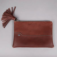 Produktbild von Antarès London Clutch aus Leder in Braun 24x16 cm Unisex