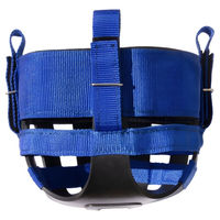 Produktbild von Anti-Graas Pferdemaulkorb The Ultimate Muzzle aus Leder in Blau Größe Cob Zephyr Short