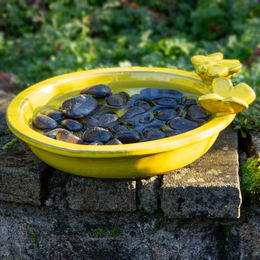 Antikas Bienentränke Insektenbad aus Keramik Gelb 29 x 8 cm – Bild 1 von 10