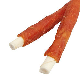 Antos Kausnack für Hunde Hühnerbrust Kaustangen XL mit Büffel 25 cm - 2 x 65 g – Bild 1 von 3