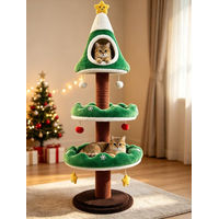 Produktbild von AOJU Katzenbaum Weihnachtsdesign mit Höhle und Sisal-Kratzflächen, 140cm, Grün