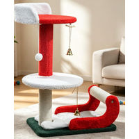 Produktbild von AOJU Kratzbaum für kleine bis mittelgroße Katzen, 62cm Weihnachts-Katzenturm in Grau mit Plüschball und Sisal