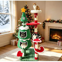 Produktbild von AOJU Weihnachts Katzenbaum mit 2 Höhlen und Sisal Kratzbäumen für Indoor-Katzen 144cm