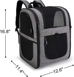 Apollo Walker Haustier Rucksack Tragetasche faltbar für Hunde und Katzen Grau mit Fleece-Innenfutter für kleine Rassen – Bild 1 von 11