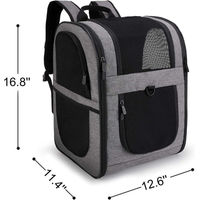 Produktbild von Apollo Walker Haustier Rucksack Tragetasche faltbar für Hunde und Katzen Grau mit Fleece-Innenfutter für kleine Rassen