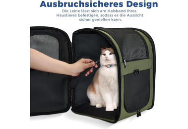 Apollo Walker Transportbox Rucksack für Hunde und Katzen kleiner Rassen in Grün mit Fleece-Futter – Bild 1 von 3