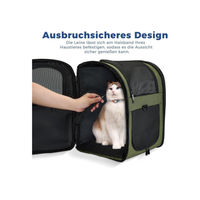 Produktbild von Apollo Walker Transportbox Rucksack für Hunde und Katzen kleiner Rassen in Grün mit Fleece-Futter