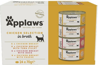 Produktbild von Applaws Applaws Cat Adult Chicken Selection Multipack Huhn in Brühe 24x70g