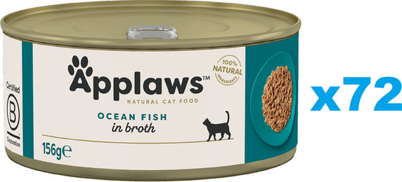 Produktbild von Applaws Applaws Katzenfutter Adult Meeresfisch in Brühe 72x156 g - 72 x 156 g