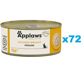 Applaws Bio Katzen Nassfutter Mousse Huhn oder Thunfisch Adult Getreidefrei Glutenfrei 72x70g - 72 x 70 g – Bild 1 von 4