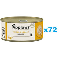 Produktbild von Applaws Bio Katzen Nassfutter Mousse Huhn oder Thunfisch Adult Getreidefrei Glutenfrei 72x70g - 72 x 70 g