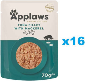 Applaws Bio Katzen Nassfutter Thunfisch Stückchen in Gelee Adult Getreidefrei Glutenfrei 16x 70 g - 16 x 70 g – Bild 1 von 3