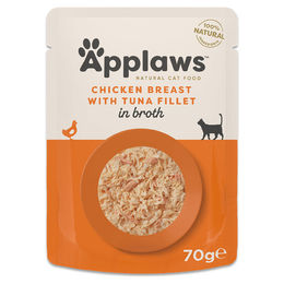 Applaws Cat Natural Hähnchenbrust mit Thunfischfilet in Brühe für erwachsene Katzen 48 x 70 g - 12 x 70 g – Bild 1 von 2