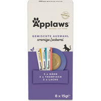 Produktbild von Applaws Cremige Leckerei Mixpaket für Katzen mit Huhn, Lachs und Thunfisch 32 x 15 g