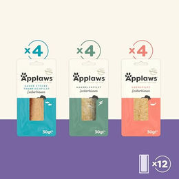 Applaws Katzen Leckerli Multipack mit Thunfisch und Lachs für erwachsene Katzen 12 x 30 g – Bild 1 von 4