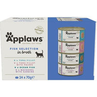 Produktbild von Applaws Katzen Nassfutter Adult Fish Selection Multipack mit Fisch in Brühe 24x70g