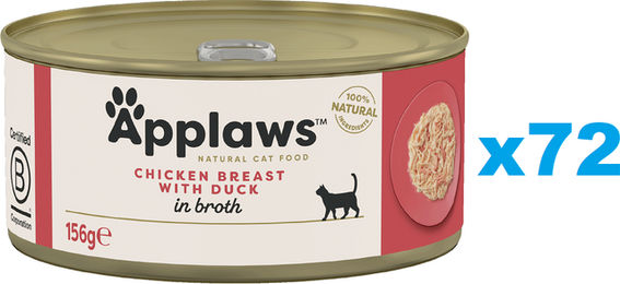 Applaws Katzen Nassfutter Adult Hähnchenbrust mit Ente in Brühe 72x156g – Bild 1 von 1
