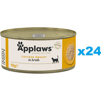 Produktbild von Applaws Katzen Nassfutter Adult Huhn Hähnchenbrust in Brühe Monoprotein 24x 156g