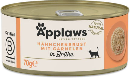 Produktbild von Applaws Katzen Nassfutter Adult Huhn mit Garnele in Sauce 12 x 70 g mit hohem Fleischanteil glutenfrei
