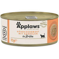 Produktbild von Applaws Katzen Nassfutter Adult Huhn mit Garnele in Sauce 12 x 70 g mit hohem Fleischanteil glutenfrei
