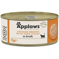 Produktbild von Applaws Katzen Nassfutter Adult Huhn mit Thunfisch in Brühe 70 g