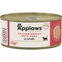 Produktbild von Applaws Katzen Nassfutter Adult Huhn und Ente in Sauce 24 x 70 g mit hohem Fleischanteil - 24 x 70 g