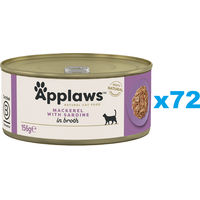 Produktbild von Applaws Katzen Nassfutter Adult Makrele mit Sardine in Sauce glutenfrei 72x 156 g - 72 x 156 g