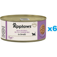 Produktbild von Applaws Katzen Nassfutter Adult Makrele und Sardine in Brühe 6x70 g - 24 x 70 g