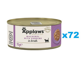 Applaws Katzen Nassfutter Adult Makrele und Sardine in Brühe 72x70 g - 72 x 70 g – Bild 1 von 2