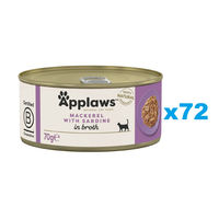 Produktbild von Applaws Katzen Nassfutter Adult Makrele und Sardine in Brühe 72x70 g - 72 x 70 g