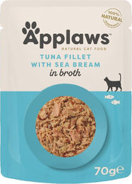 Applaws Katzen Nassfutter Adult Thunfisch mit Brasse in Brühe 12 x 70 g - 12 x 70 g – Bild 1 von 13