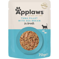 Produktbild von Applaws Katzen Nassfutter Adult Thunfisch mit Brasse in Brühe 12 x 70 g - 12 x 70 g