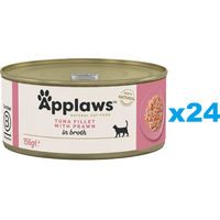 Produktbild von Applaws Katzen Nassfutter Adult Thunfisch mit Garnelen in Brühe 24x156 g