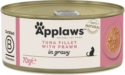 Produktbild von Applaws Katzen Nassfutter Adult Thunfisch mit Garnelen in Soße getreidefrei 70 g