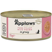 Produktbild von Applaws Katzen Nassfutter Adult Thunfisch mit Garnelen in Soße getreidefrei 70 g