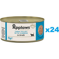 Produktbild von Applaws Katzen Nassfutter Adult Thunfisch mit Käse in Brühe 24x70 g mit hohem Fleischanteil - 24 x 70 g
