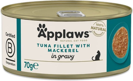 Produktbild von Applaws Katzen Nassfutter Adult Thunfisch mit Makrele in Soße getreidefrei 70 g