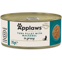 Produktbild von Applaws Katzen Nassfutter Adult Thunfisch mit Makrele in Soße getreidefrei 70 g