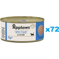 Produktbild von Applaws Katzen Nassfutter Adult Thunfisch und Krabben in Brühe 72x 70 g