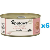 Produktbild von Applaws Katzen Nassfutter Adult Thunfisch und Lachs in Gelee 6x70g - 12 x 70 g
