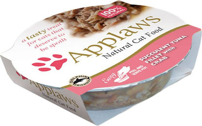 Applaws Katzen Nassfutter Adult Thunfischfilet mit Krabben in Sauce, glutenfrei, 24 x 70 g – Bild 1 von 4