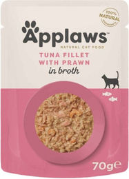 Applaws Katzen Nassfutter Adult Thunfischfilets und Garnelen 12 x 70 g - 12 x 70 g – Bild 1 von 9