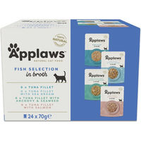 Produktbild von Applaws Katzen Nassfutter Fischauswahl in Brühe 24 x 70 g