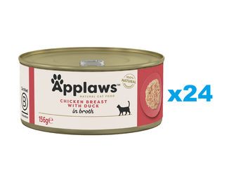 Applaws Katzen Nassfutter Hähnchenbrust mit Ente in Sauce für adulte Katzen 24x156 g – Bild 1 von 1