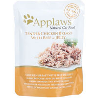 Produktbild von Applaws Katzen Nassfutter Huhn mit Rind in Gelee 16 x 70 g - 16 x 70 g