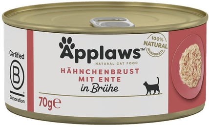 Produktbild von Applaws Katzen Nassfutter Hühnchenbrust und Ente Adult 24x70g ohne Farb- und Aromastoffe