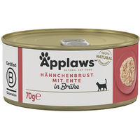 Produktbild von Applaws Katzen Nassfutter Hühnchenbrust und Ente Adult 24x70g ohne Farb- und Aromastoffe