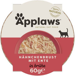 Produktbild von Applaws Katzen Nassfutter Hühnerbrust mit Ente Stückchen in Sauce getreidefrei 10x60g