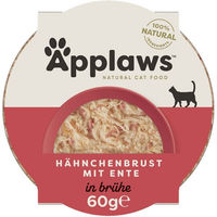 Produktbild von Applaws Katzen Nassfutter Hühnerbrust mit Ente Stückchen in Sauce getreidefrei 10x60g