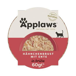 Applaws Katzen Nassfutter Hühnerbrust und Ente Stückchen in Sauce für erwachsene Katzen 10 x 60 g mit hohem Fleischanteil – Bild 1 von 6